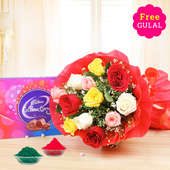 Holi roses with chocolates